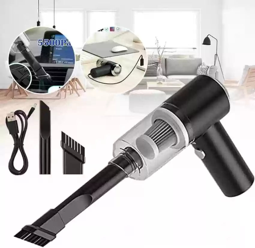 Portable High Power 3 in 1 Car Vacuum Cleaner | USB Rechargeable Wireless Handheld Car Vacuum Cleaner